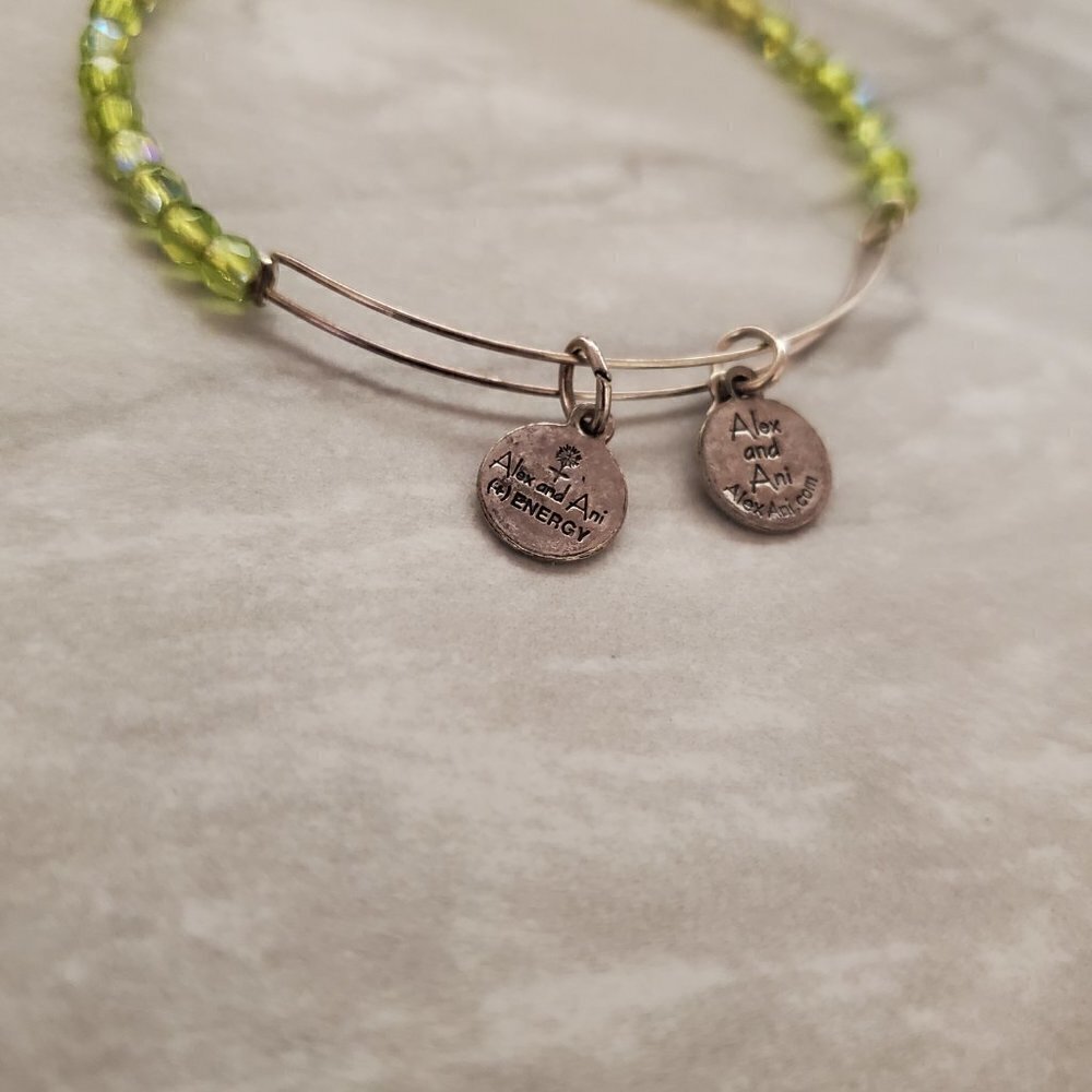 Alex and Ani Green Beaded Expandable Bracelet - Picture 4 of 5
